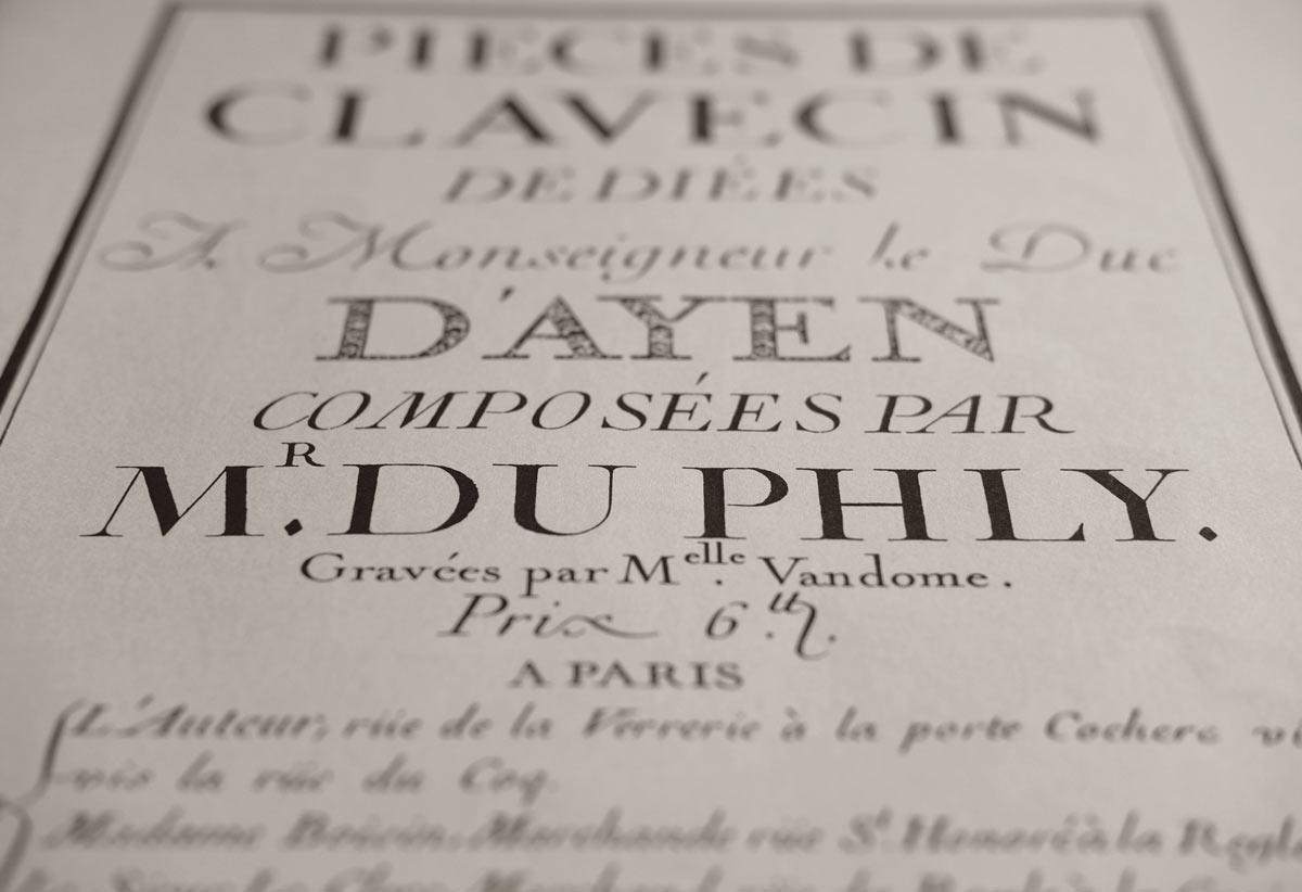 Jacques Duphly First Book of Harpsichord Pieces title page